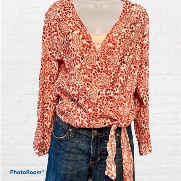 GAP Tops - Gap NWT Red Coral Wrap Top, sz Small
